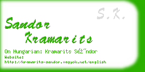 sandor kramarits business card